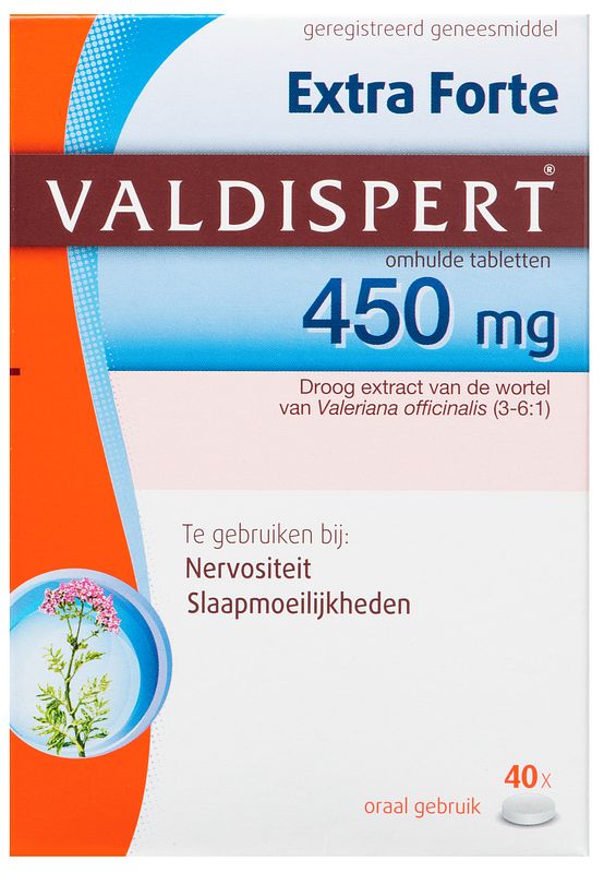 Foto van Valdispert extra forte tabletten 450 mg, 40 stuks bij jumbo