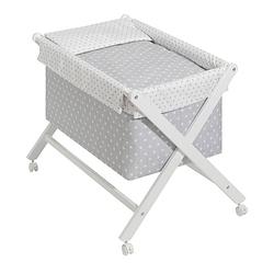 Foto van Interbaby wieg 90 x 55 cm hout/katoen grijs/wit 5-delig