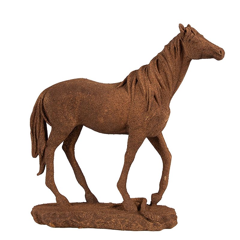 Foto van Clayre & eef decoratie beeld paard 21x7x21 cm bruin polyresin bruin