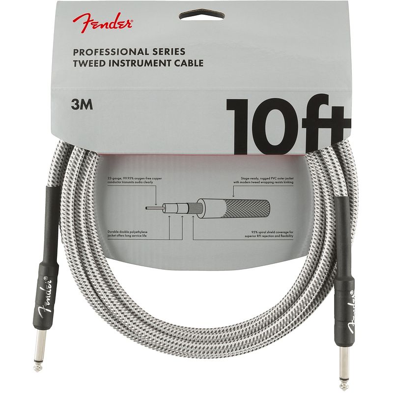 Foto van Fender professional tweed instrumentkabel 3 meter wit