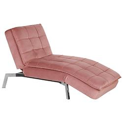 Foto van Beliani loiret - chaise longue-roze-fluweel