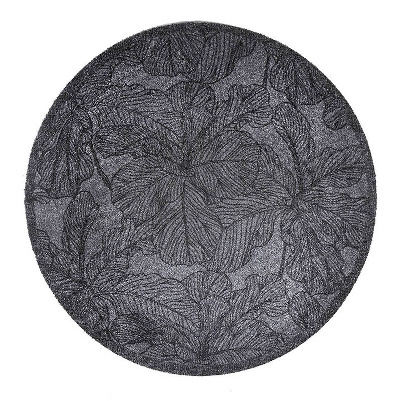 Foto van Md entree - vloerkleed - universal - floral anthra - 100 cm ø