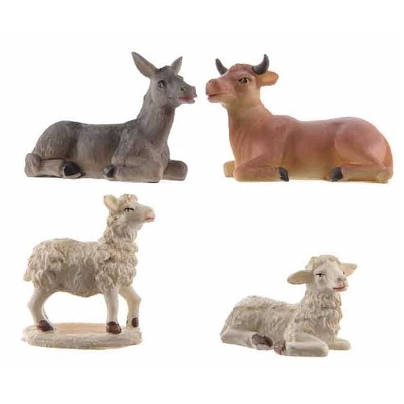 Foto van Kerst dierenbeeldjes van polystone 9 cm - kerststallen