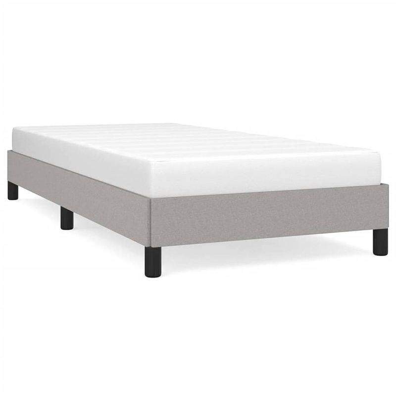 Foto van The living store bedframe - light grey - 193 x 93 x 25 cm - durable material - supportive legs - plywood slats