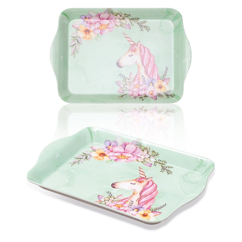 Foto van St helens home and garden mini melamine dienblad - 21 x 14 cm - unicorn