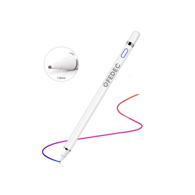 Foto van Fedec active stylus pen voor android / ios / windows tablets & telefoons - wit