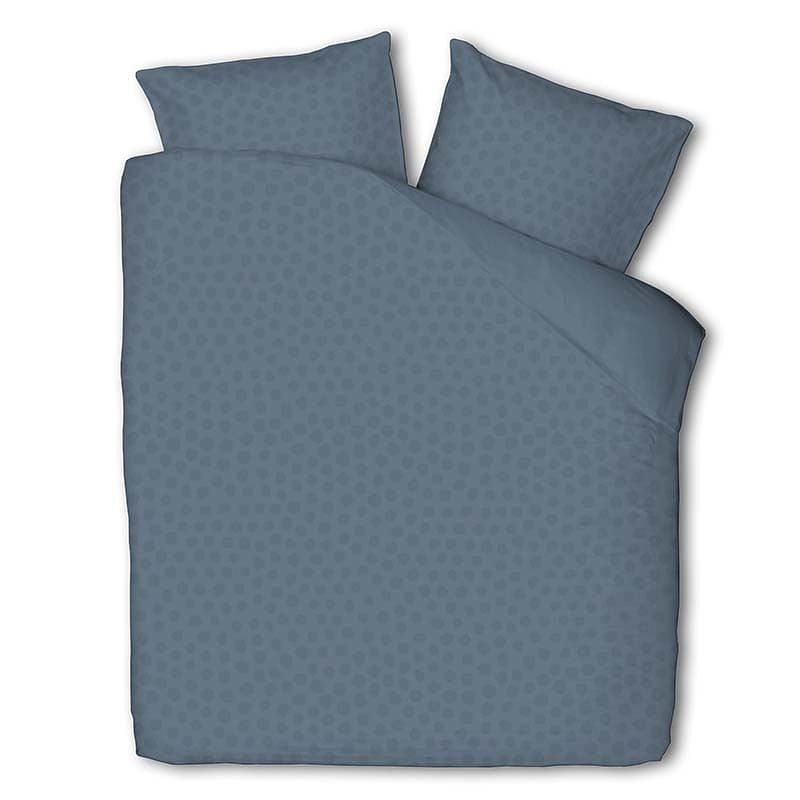 Foto van Luna bedding luna embossed dots - blauw dekbedovertrek 2-persoons (200 x 220 cm + 2 kussenslopen) dekbedovertrek