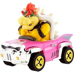 Foto van Hot wheels raceauto mario kart bowser badwagon 8 cm 1:64 roze/geel