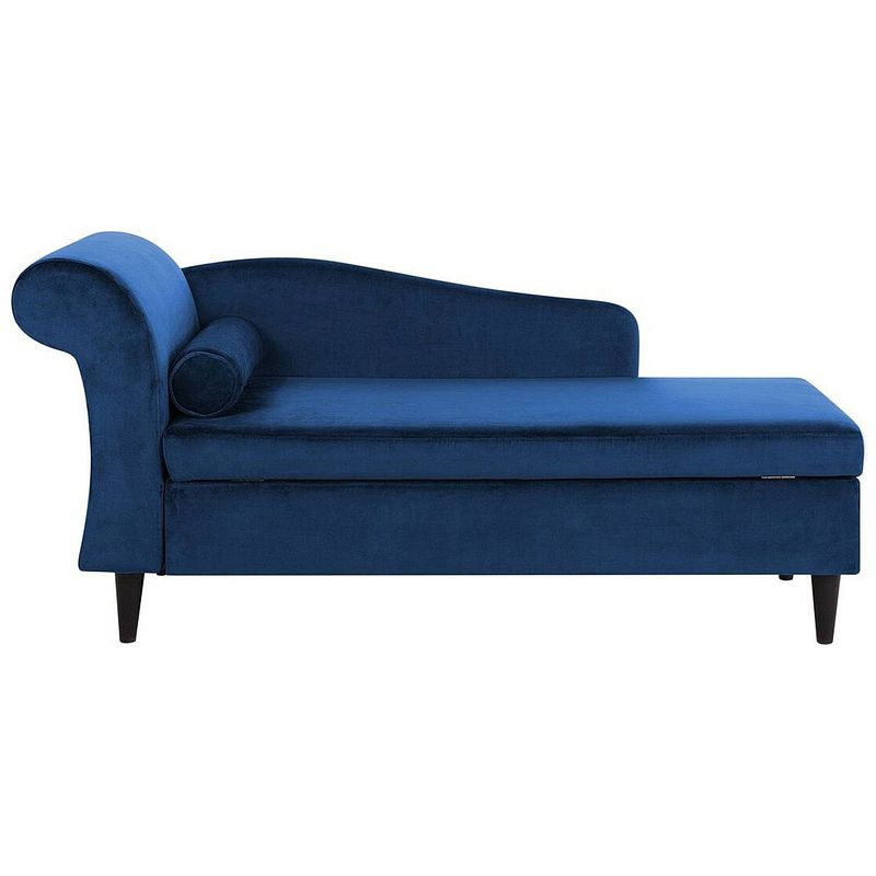 Foto van Beliani luiro - chaise longue-blauw-fluweel