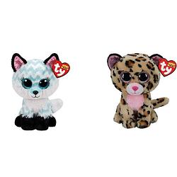 Foto van Ty - knuffel - beanie boo'ss - atlas fox & livvie leopard