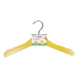 Foto van Stevige kledinghangers voor kinderen 2x stuks hout - klerenhangers geel