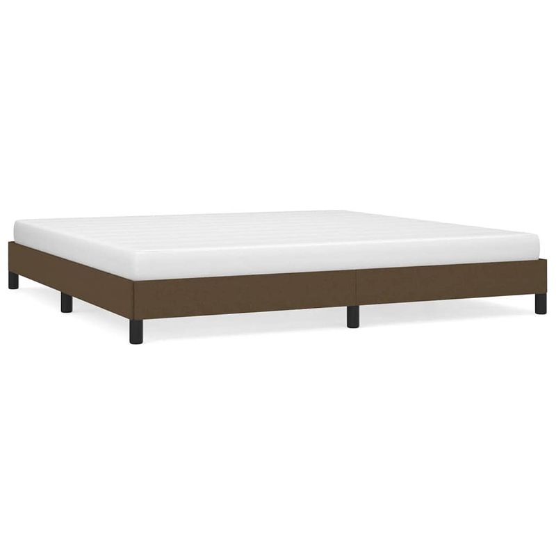 Foto van The living store bedframe donkerbruin 203x203x25cm - ademend - duurzaam - stevig - multiplex lattenbodem - matras