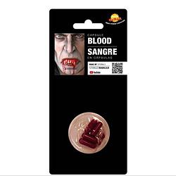 Foto van Halloween 8x stuks horror kunstbloed capsules voor in de mond - schmink