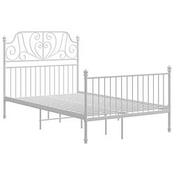 Foto van The living store metalen bedframe - comfort - bed - afmeting- 206 x 124 x 124 cm - kleur- wit - materiaal- gepoedercoat