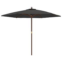 Foto van Vidaxl parasol met houten paal 299x240 cm antracietkleurig