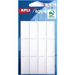 Foto van Agipa witte etiketten in etui ft 15 x 35 mm (b x h), 84 stuks, 12 per blad