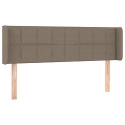 Foto van Vidaxl hoofdbord met randen 147x16x78/88 cm stof taupe