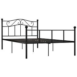 Foto van The living store metalen bedframe - klassiek - bed - afmeting- 208 x 147.5 x 95 cm - kleur- zwart - materiaal- metaal -