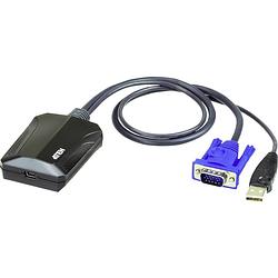 Foto van Aten kvm adapter [1x vga-stekker, usb-a 2.0 stekker - 1x mini-usb 2.0 b bus] zwart