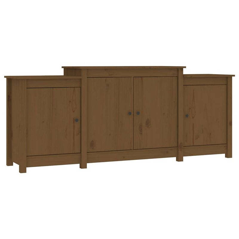 Foto van Vidaxl dressoir 164x37x68 cm massief grenenhout honingbruin