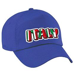 Foto van Italie landen voetbal pet blauw volwassenen ek / wk - verkleedhoofddeksels