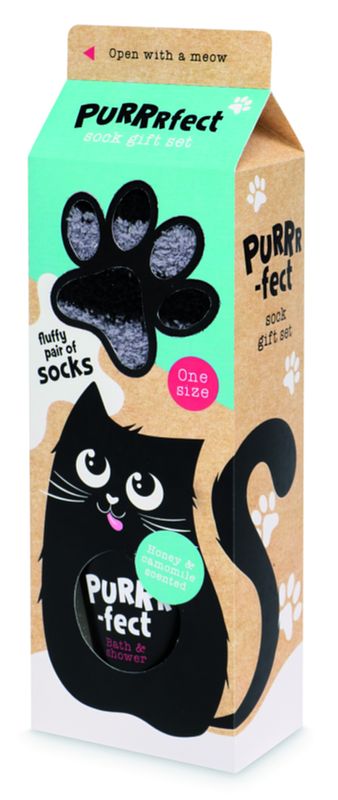 Foto van Purrrfect fluffy pair of socks geschenkset