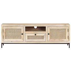 Foto van The living store massief mangohouten tv-meubel - 120 x 30 x 40 cm - rustieke charme