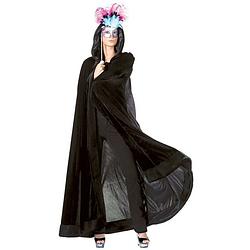 Foto van Funny fashion halloween verkleed cape met kap - zwart - carnaval kostuum/kleding - carnavalskostuums
