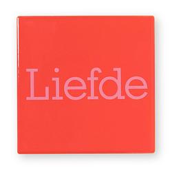 Foto van Siertegel liefde - rood/roze - 10x10x0.5 cm