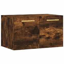 Foto van The living store zwevende wandkast - gerookt eiken - 60x36.5x35 cm - duurzaam hout