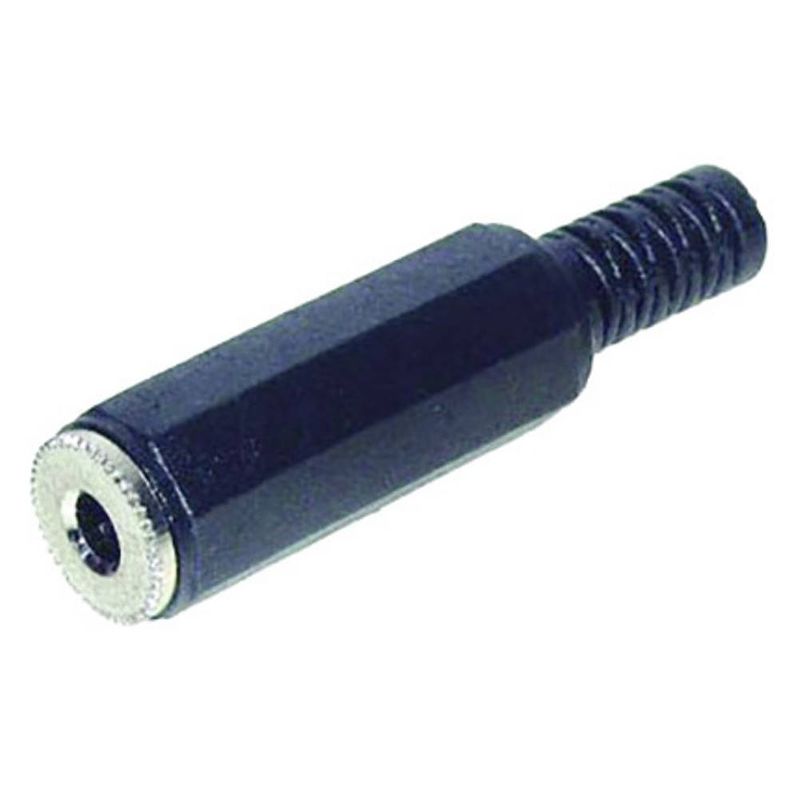 Foto van Tru components 1559797 jackplug 3.5 mm koppeling, recht aantal polen: 3 stereo zwart 1 stuk(s)