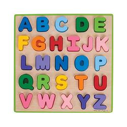 Foto van Bigjigs houten vormenpuzzel alfabet - 26 stukjes