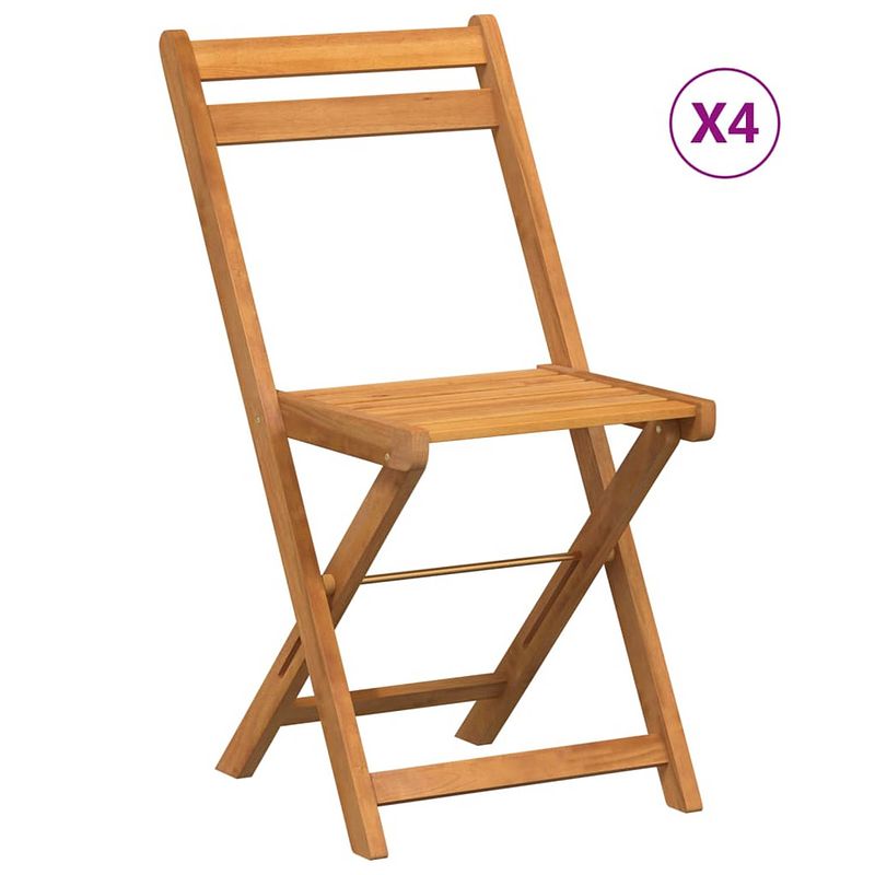 Foto van Vidaxl bistrostoelen 4 st inklapbaar massief acaciahout