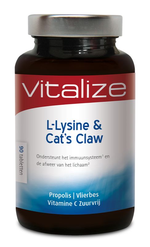 Foto van Vitalize l-lysine en cats claw tabletten