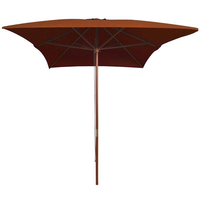 Foto van The living store parasol - houten - terracotta - 200 x 300 x 250 cm - uv-beschermend