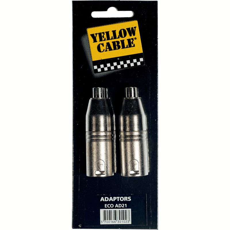 Foto van Yellow cable ad21 xlr male - rca female verloopplug (2 stuks)