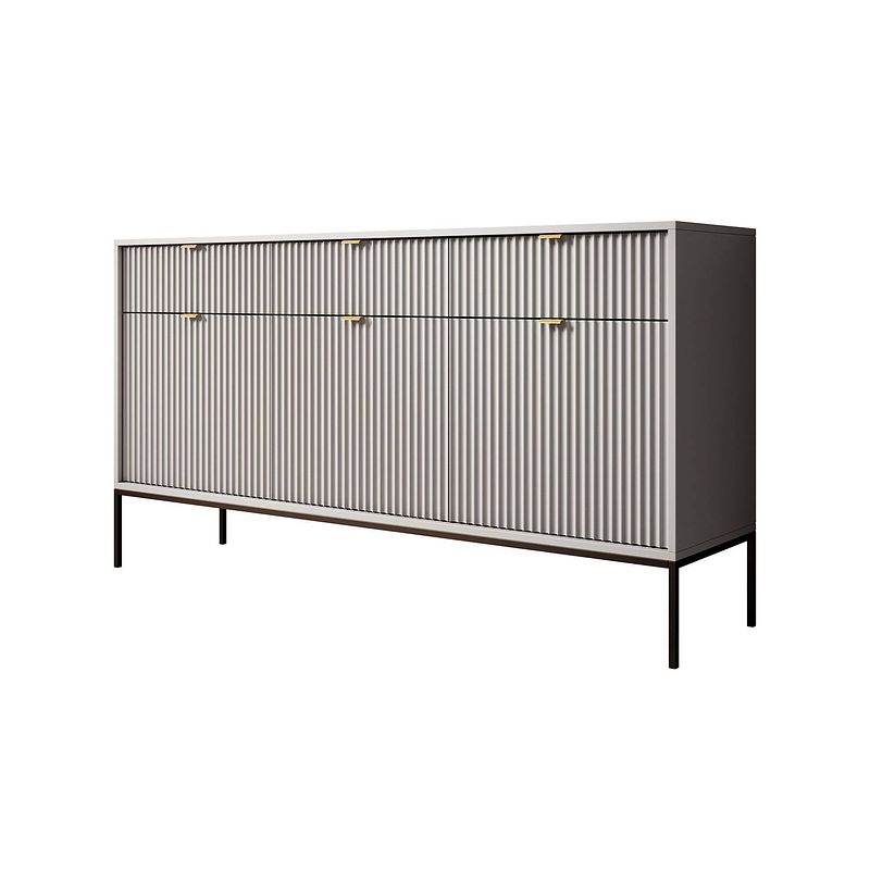 Foto van Meubella dressoir navil - grijs - 154 cm