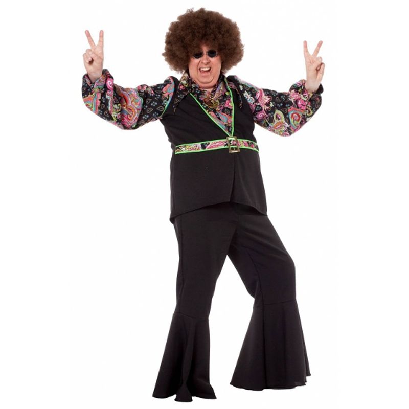 Foto van Grote maat hippie carnavals blouses voor heren 56 (2xl) - carnavalsblouses