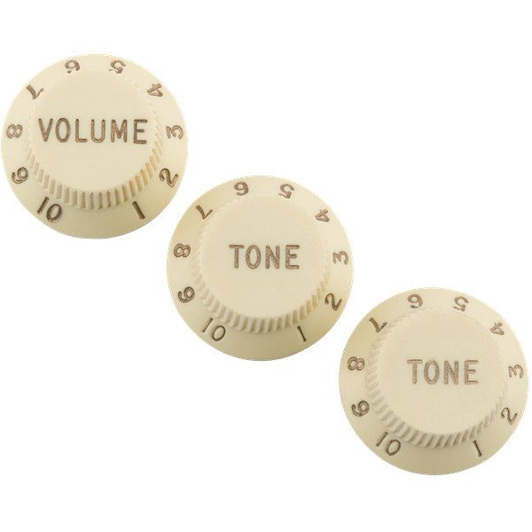 Foto van Fender roadworn strat knobs aged white (set van 3)