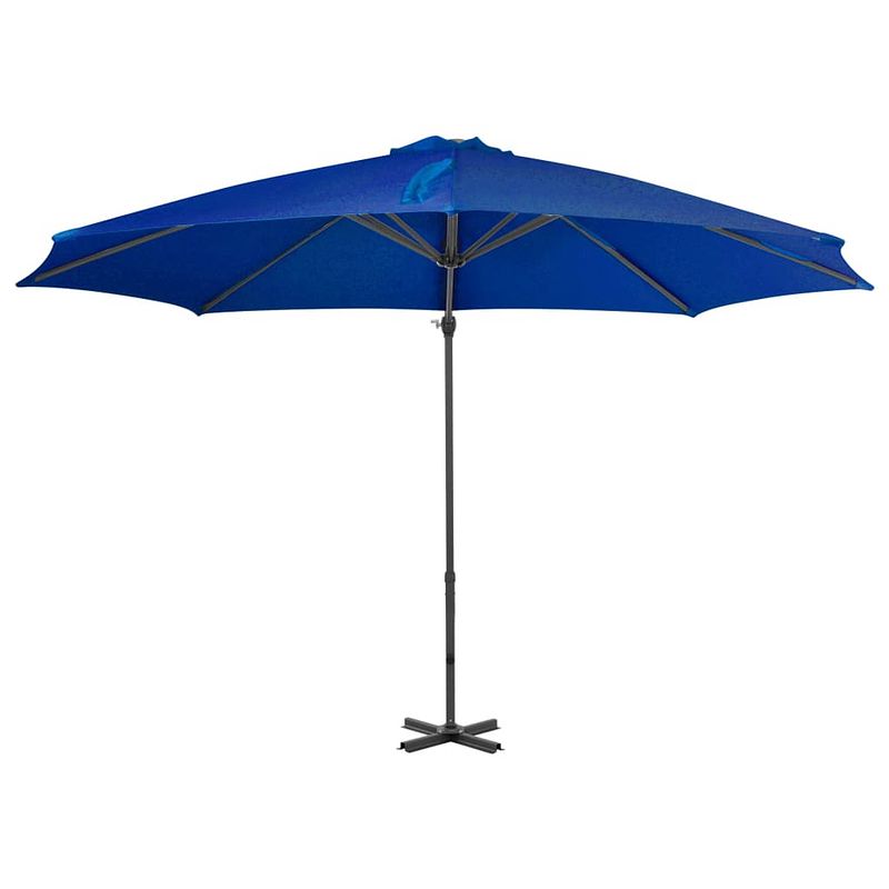 Foto van The living store hangende parasol - azuurblauw - 300 x 238 cm - uv-beschermend polyester