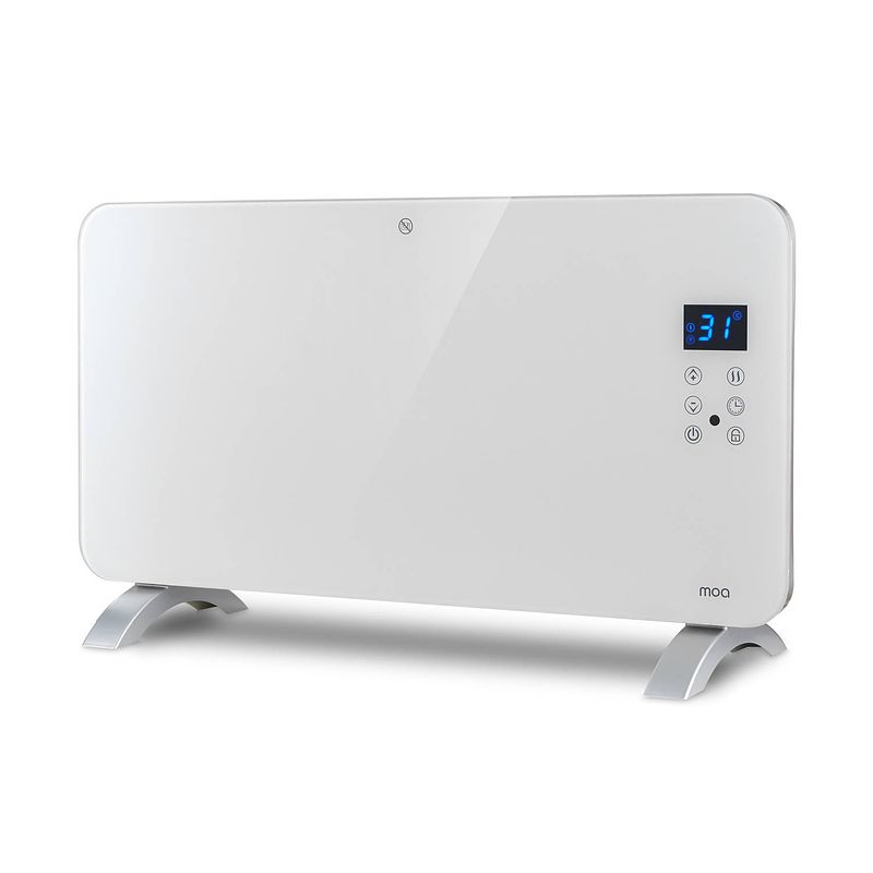 Foto van Moa smart glazen paneelverwarmer met wifi - elektrische kachel - panel heater - paneelverwarming - portable heater - wit