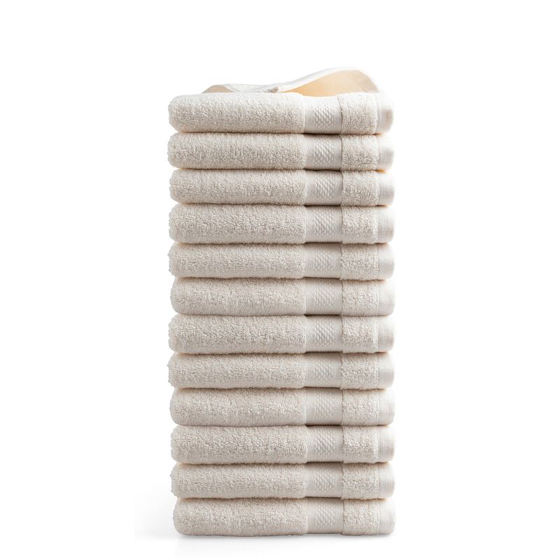 Foto van Seashell hotel handdoek - 12 stuks - cream - 50x100cm