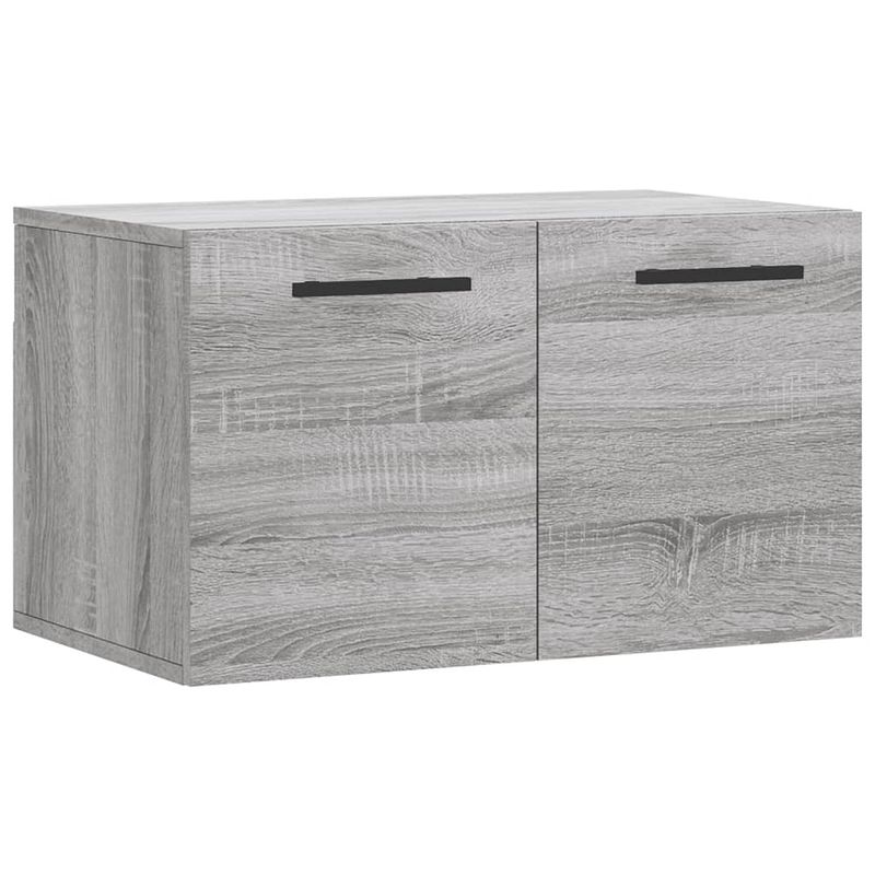 Foto van The living store zwevende wandkast - grijs sonoma eiken - 60 x 36.5 x 35 cm - duurzaam bewerkt hout