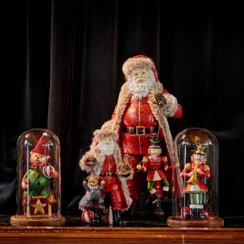 Foto van Decoris - kerstman polyresin l16b21h38 cm rood kerst