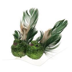 Foto van 2x stuks decoratie vogels op clip glitter groen 11 cm - kersthangers