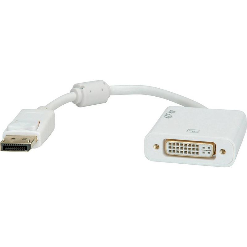 Foto van Roline displayport / dvi adapterkabel displayport stekker, dvi-d 24+1-polige bus 0.15 m grijs 12.03.3136 displayport-kabel