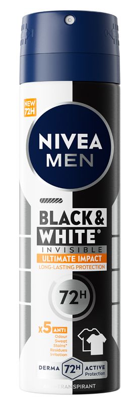 Foto van Nivea men black & white invisible ultimate impact deodorant spray