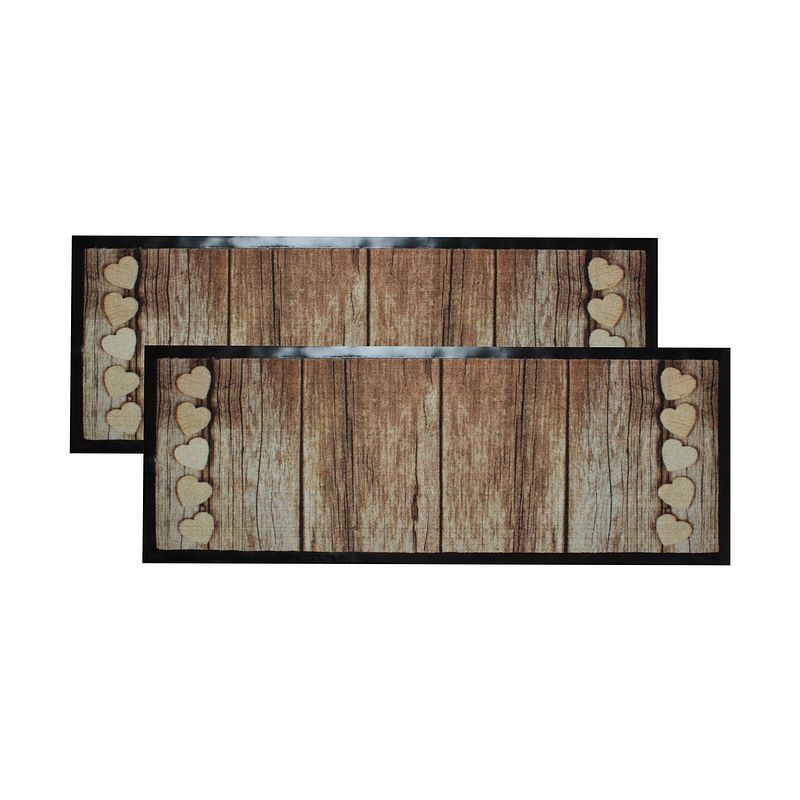 Foto van Deurmat ""jack'ss door"" - 2 stuks - 45x125cm - binnen - droogloopmat - wood