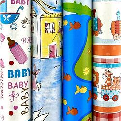 Foto van Baby geboorte cadeaupapier inpakpapier jongen & meisje - 5 rollen - 200 x 70 cm