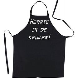 Foto van Herrie in de keuken! - luxe keukenschort met tekst - zwart